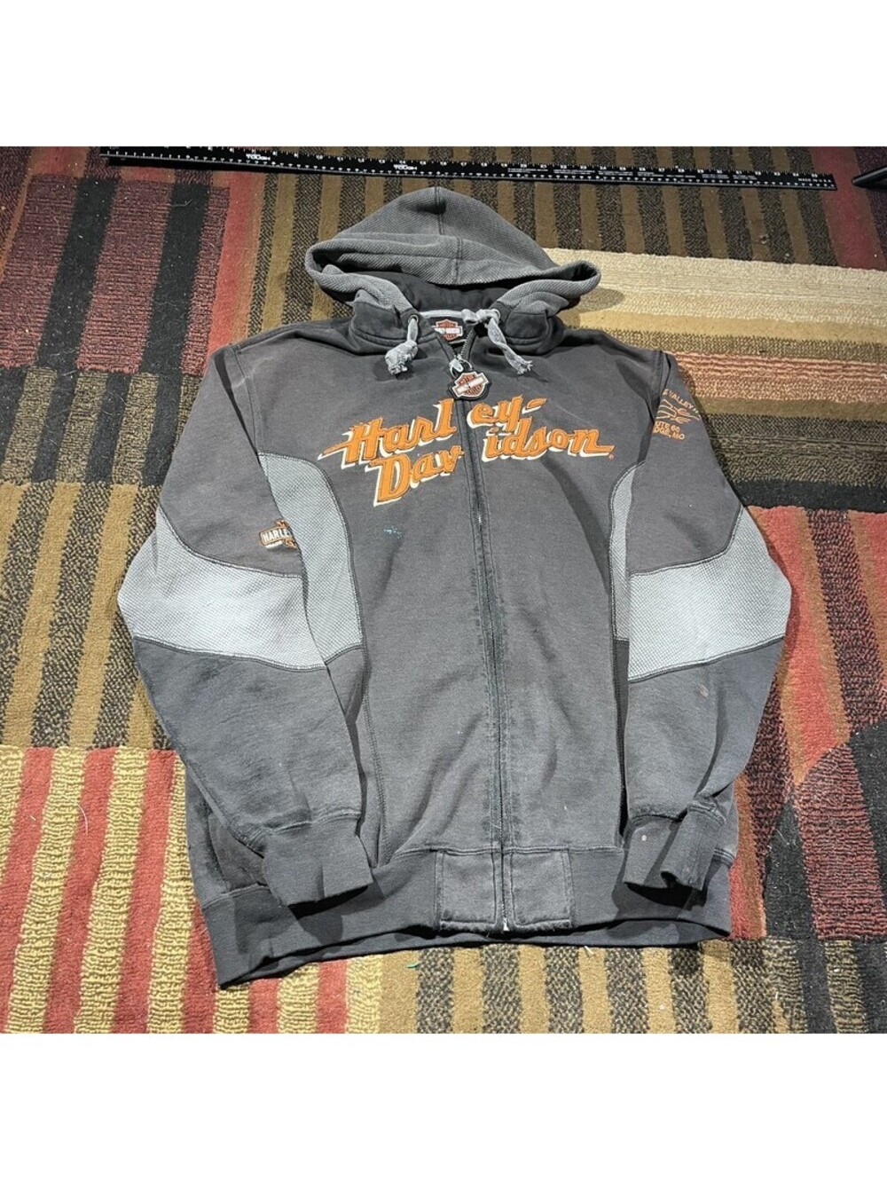 Harley-Davidson faded dark gray full-zip hoodie Mens